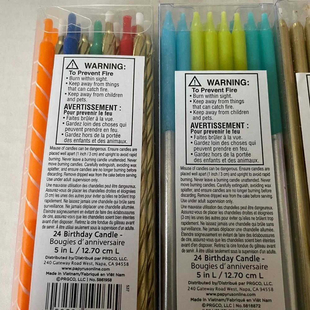 Papyrus 4 Pk Lot Multi Color Birthday Cake or Anniversary Candles 5